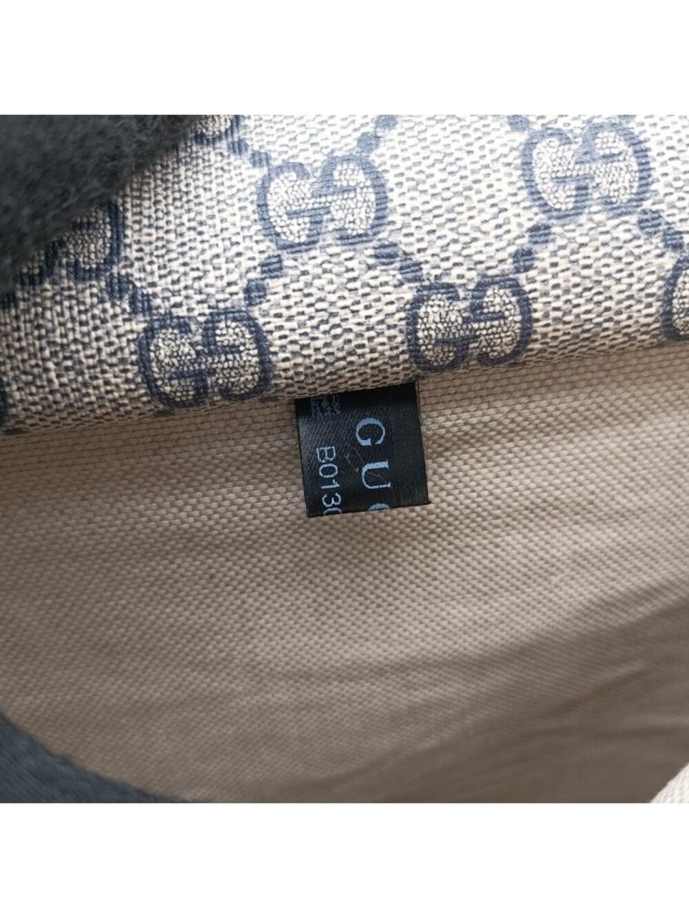 Gucci GG Spuri Bag Beige Black Canvas Leather - Picture 12 of 15